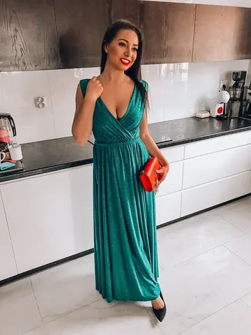 Dlhé zelené šaty DANA Collection